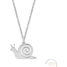 Bigakan Salyangoz Kabuklu Taşsız Model 925 Ayar Gümüş Kadın Kolye