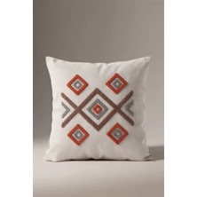 Aryada Punch Nakışlı Etnik Kilim Desenli Kırlent Kılıfı