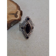 Süryani Gümüş Sanatı Safir Taşlı Gümüş Yüzük