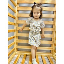 VİTASTORETR Çiçek Desenli Önü Bağlamalı Bluz Şort Etek Takım