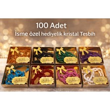SHR Tasarım 100 Adet Isme Özel Karışık Renk Kristal Tesbih Hac Umre Mevlüt Hediyelik