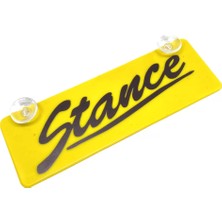 Stance Yazılı Sarı Dekor Plaka Vantuzlu Cam Süsü 22X7.5CM Midastech