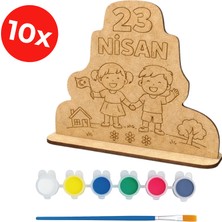 Kidose 23 Nisan Etkinlik Malzemesi – Ahşap Boyama Aktivite Kiti