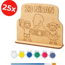 Kidose 23 Nisan Okul Etkinliği Için Ahşap Boyama Seti - Aile Katılım Etkinliği