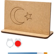 Kidose Türk Bayrağı Ahşap Boyama Seti