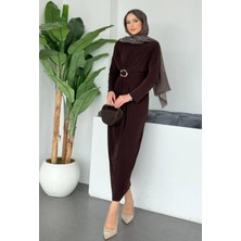 Lifera Tokalı Sandy Tesettür Elbise