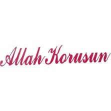 Allah Korusun Yazılı Oto Sticker Kırmızı 14X3CM Midastech
