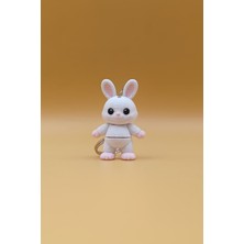 Rodopiva 🐰 Sevimli Pembe Patili Tavşan Anahtarlık- Hareketli Anahtarlık Çanta Süsü Charm