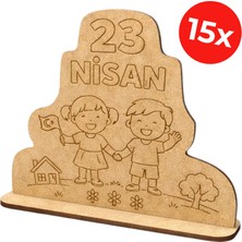 Kidose Çocuklar Için Eğitici 23 Nisan Ahşap Boyama Seti