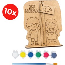 Kidose 23 Nisan Hareketli Bayrak Ahşap Boyama Seti