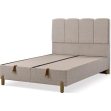 Mona Yatak Bahama Tek Kişilik Baza Başlık Seti Krem Rengi – Tedi Kumaş Modern Tasarım