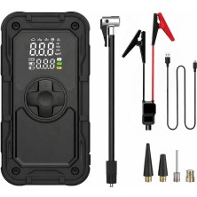 Aem Akü Şoklama Takviye Cihazı + Lastik Şişirme Kompresörü Taşınabilir 4+1  Jump Starter 8000MAH