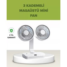 Çift Kafalı Masaüstü ve Duvar Tipi Sessiz USB Şarjlı Fan Midastech