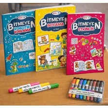 Boya Sil Bitmeyen Boyama 3 Kitap + Boya Kalemi Hediyeli