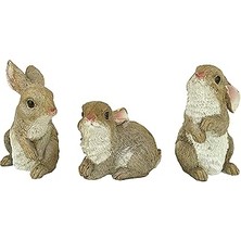 Starseven Toscano QM92008 The Bunny Den Rabbits Iç/dış Mekan Bahçe Hayvan Heykelleri, 9,5 cm Genişliği
