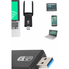 Mbps Wifi Alıcı Kablosuz Wifi Adaptörü Çift Band Çift Antenli Midastech