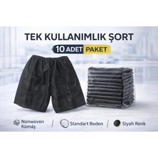 İntora Tek Kullanımlık Şort 10 Adet Nonwoven Kumaş Siyah Standart Beden