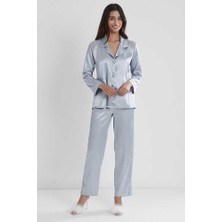 Pierre Cardin Mist Kadın Sırtı Dantel Saten Pijama Takımı 1438