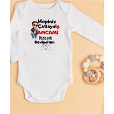 Lupi Amca Yazılı Zıbın Hediye Yenidoğan Anne Baba Hala Yenge Amca Dayıya