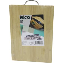 Senson 26X36 x 1.7cm Lux Ahşap Bambu Kesim Panosu - Kesme Tahtası Metal Kulplu (5224)