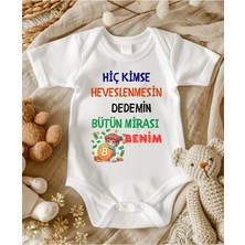 Lupi Dede Yazılı Zıbın Unisex Hediye Yenidoğan İçin Damla Topaz Renkli Çıt Çıt Tasarım