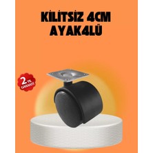 Kilitsiz 4 cm Tekerlek Ayak 4’lü Set Sessiz ve Dayanıklı Midastech