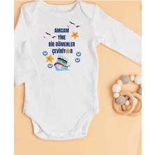 Lupi Amca Yazılı Bebek Body Zıbın %100 Pamuk