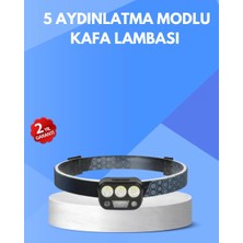300 Lümen Sensörlü LED Kafa Lambası USB Şarjlı Sos Modlu Midastech