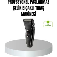 MidasTech Profesyonel Şarjlı Saç ve Sakal Tıraş Makinesi – Çelik Bıçaklı, Ayarlanabilir Başlıklı