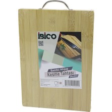 Senson 24X34 x 1.7cm Lux Ahşap Bambu Kesim Panosu - Kesme Tahtası Metal Kulplu (5224)
