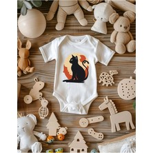 Lupi Kedi Desenli Bebek Zıbın Kedili Bebek Kedi Baskılı Zibin