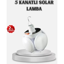 MidasTech Güneş Enerjili ve USB Şarjlı LED Kamp Lambası – 5 Farklı Işık Modlu, Askılı Tasarım Mid