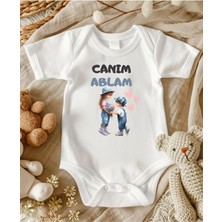 Lupi Abla Yazılı Isimli Bebek Zıbın Anne Yenge Teyze Dayı Amca Yazılı Bebek Hediye