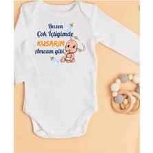 Lupi Amca Yazılı Bebek Body Zıbın %100 Pamuk