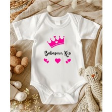 Lupi Babasının Kızı Yazılı Bebek Body Zıbın %100 Pamuk