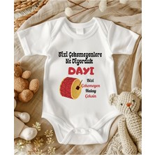 Lupi Dayı Yazılı Zıbın Hediye Yenidoğan Anne Baba Hala Yenge Amca Dayıya