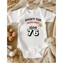 Lupi Iğdır Yazılı %100 Pamuklu Bebek Body Zıbın