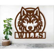 Lupi Yavru Kurt Temalı Isimli Ahşap Kapı Süsü Isimli Bebek Odası