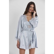 Pierre Cardin Saten Mist 3lü Kimono Şort Takımı 2490