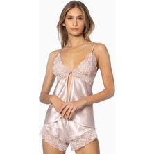 Pierre Cardin 405 Saten Şort Takım Pudra