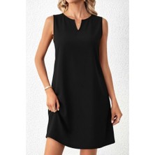 Serac Collection Kadın Askılı V Yakalı Mini Ithal Krep Elbise