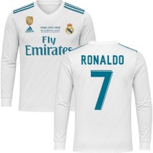 Denapcal Ronaldo 2018 Real Madrid Beyaz Uzun Kollu Futbol Forması