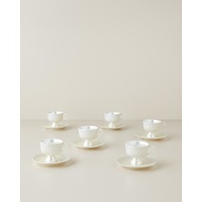 English Home Perlisse New Bone China 12 Parça 6 Kişilik Kahve Fincan Takımı 90 ml Beyaz
