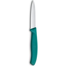 Victorinox 6.7634.C1 Paslanmaz Çelik Tırtıklı Soyma Bıçak 8 cm Yeşil