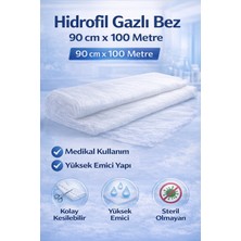 Hidrofil Gazlı Bez 90 cm x 100 Metre Emici Steril Olmayan Gazlı Bez Rulo
