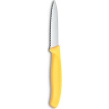 Victorinox 6.7638.C1 Paslanmaz Çelik Tırtıklı Soyma Bıçak 8 cm Sarı