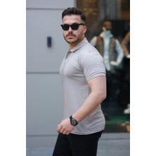 Gacha Erkek Yakalı Kagi Kumaş Kısa Kollu T-Shirt