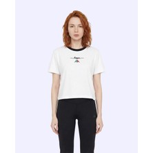 Kappa Logo Valentina Kadın Ekru  Regular Tişört