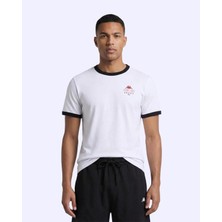 Kappa Rombo Erkek Beyaz-Siyah Regular Tişört