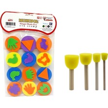 Monopol 12’li Sünger Eva Baskı ve Ponpon Fırça Renkli Desenler ile Ergonomik Kullanım